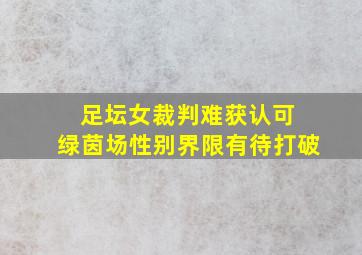 足坛女裁判难获认可 绿茵场性别界限有待打破